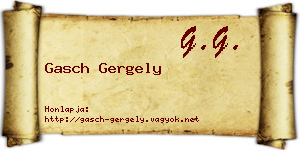 Gasch Gergely névjegykártya